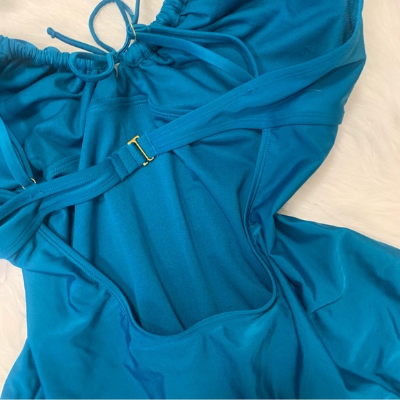 Shade & Shore Plunge Ruched One Piece Swimsuit - Picture 9 of 13